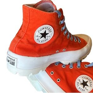Converse Chuck Taylor‎ Platform Lugged Hi Tops Sneakers Orange Womens 9.5 EU 41